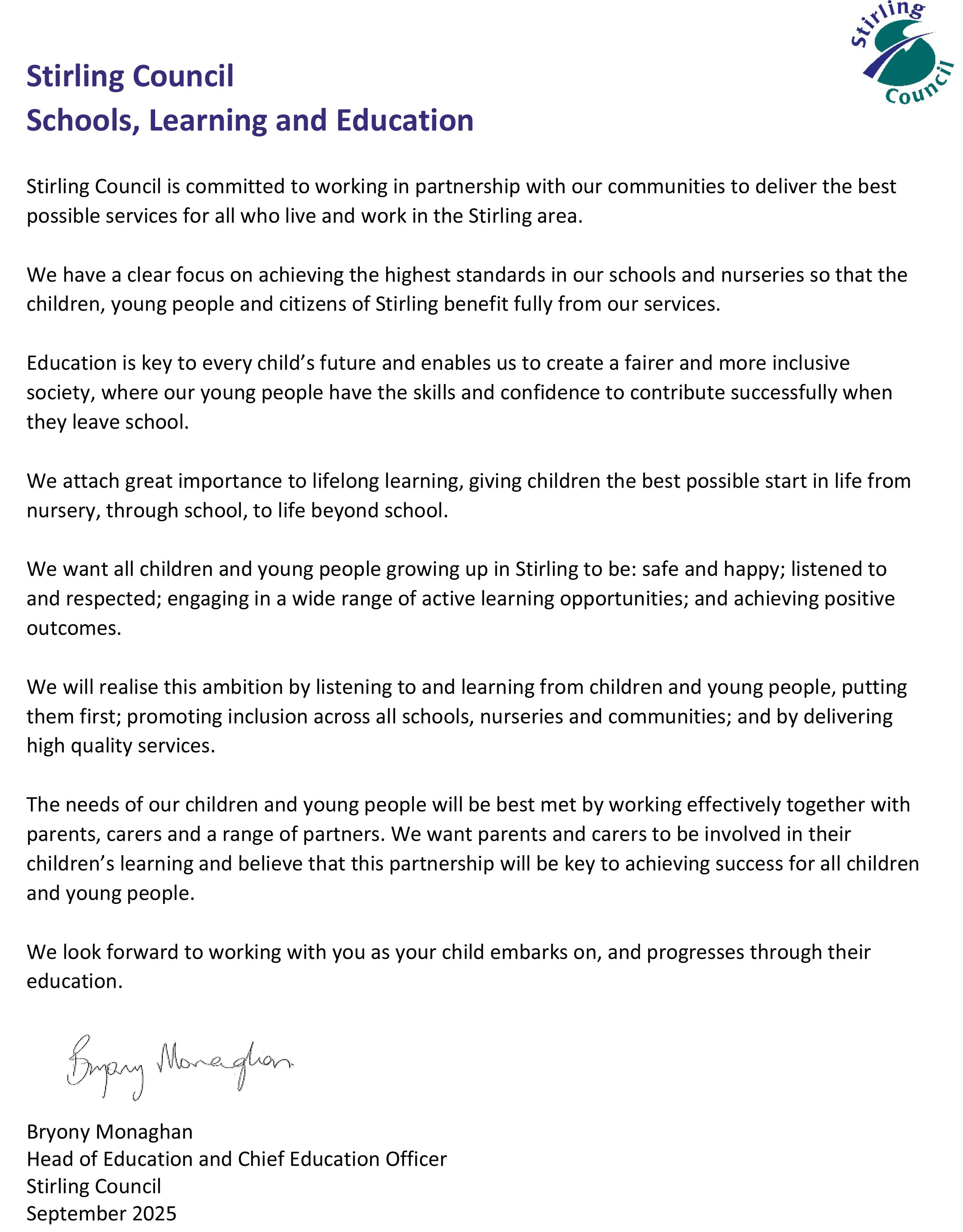 Chief Education Officer Foreward